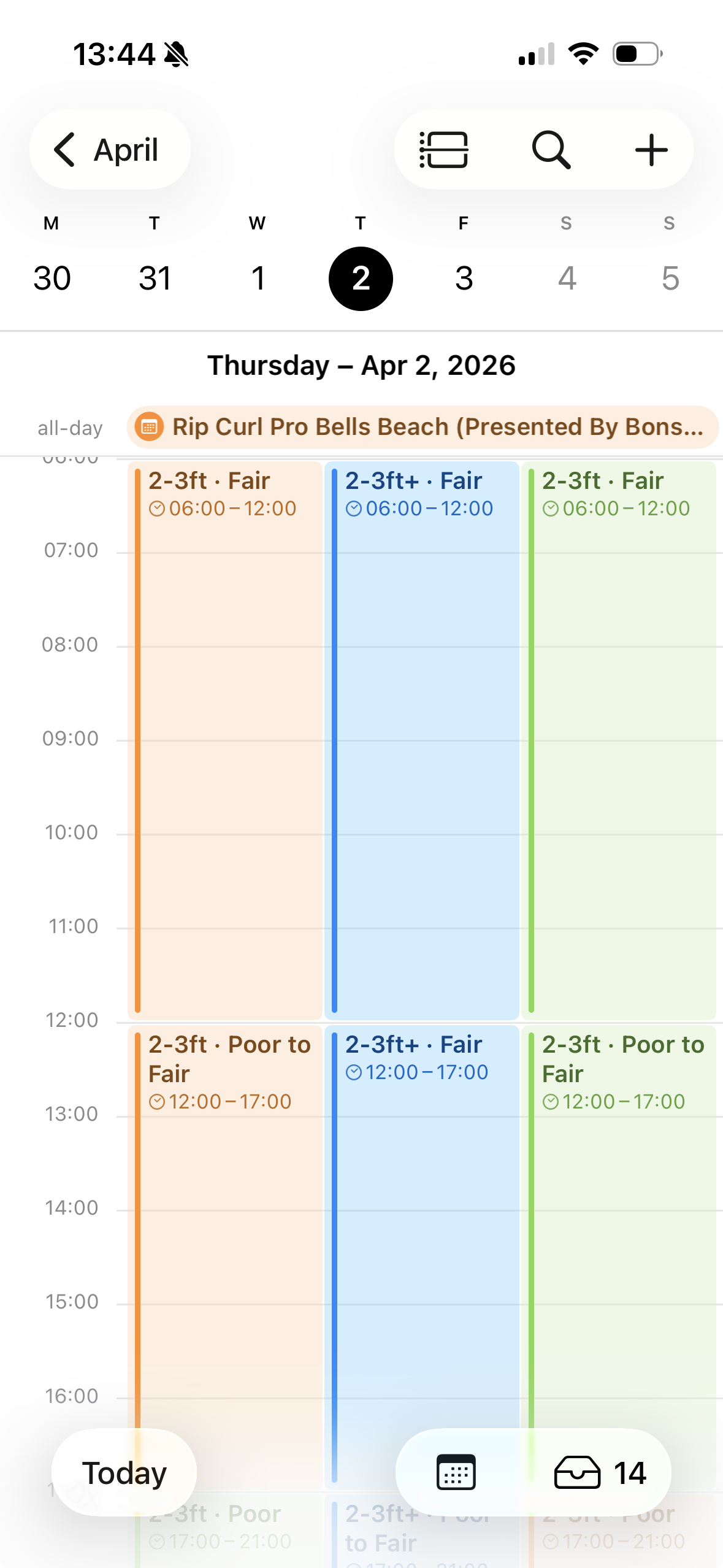 WaveKit calendar day view